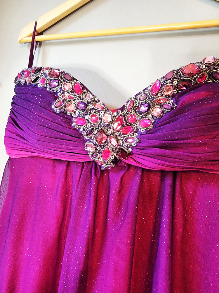 Beautiful Strapless Rhinestone Dress size - Picture 3 of 5
